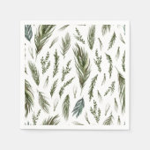 Serviette En Papier Aquarelle Hiver Vert Motif sans couture (Devant)