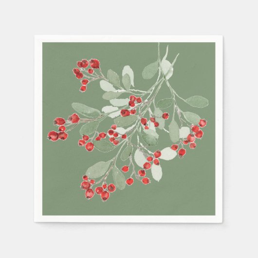 Serviette En Papier Aquarelle Holly (Devant)