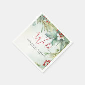 Serviette En Papier Aquarelle Holly et Berries (Coin)