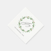 Serviette En Papier Aquarelle Holly Jolly fête de Noël (Coin)