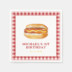 Serviette En Papier Aquarelle Hot Dog Anniversaire de fête Napkins - E