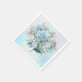 Serviette en papier aquarelle Hydrangea Bleu (Coin)