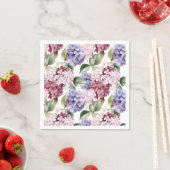 Serviette En Papier Aquarelle Hydrangea Fleurs (En situation)