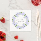 Serviette En Papier Aquarelle Hydrangeas Wreath (En situation)