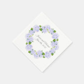 Serviette En Papier Aquarelle Hydrangeas Wreath (Coin)