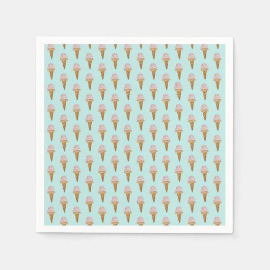 Serviette En Papier Aquarelle Ice Crème Papier serviettes (turquoise) (Devant)