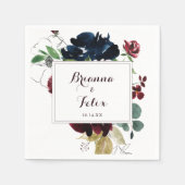 Serviette En Papier Aquarelle illustrée automne Mariage floral Napkin (Devant)