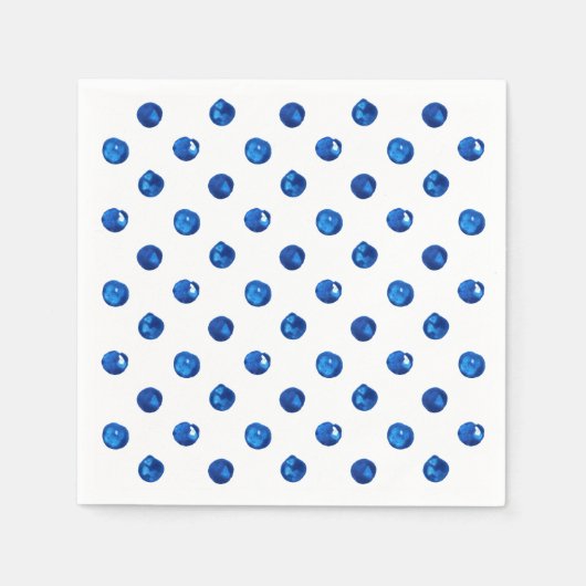 Serviette En Papier Aquarelle indigo bleu pois motif (Devant)