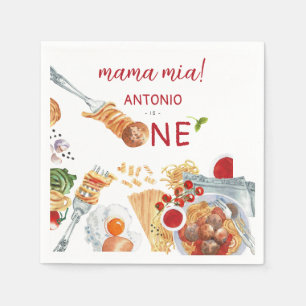 Serviette En Papier Aquarelle italienne 1er anniversaire