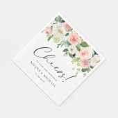 Serviette En Papier Aquarelle Jardin Fleurs Printemps Mariage (Coin)
