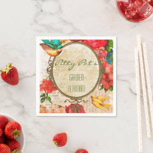 Serviette En Papier Aquarelle Jardin Floral