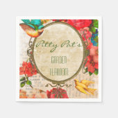 Serviette En Papier Aquarelle Jardin Floral (Devant)