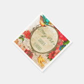 Serviette En Papier Aquarelle Jardin Floral (Coin)