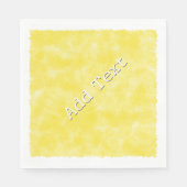 Serviette En Papier Aquarelle jaune Baby shower texte personnalisé (Devant)