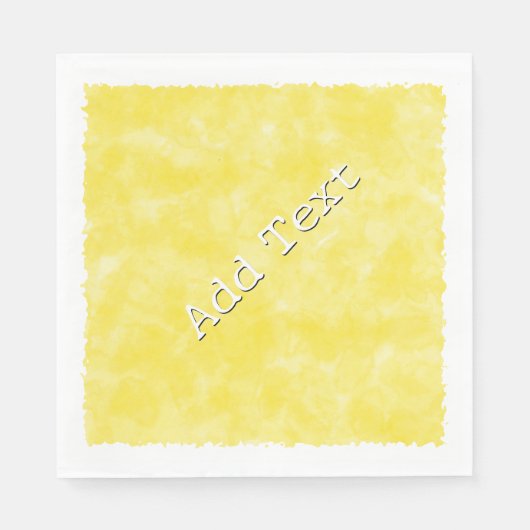 Serviette En Papier Aquarelle jaune Baby shower texte personnalisé (Devant)