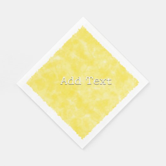 Serviette En Papier Aquarelle jaune Baby shower texte personnalisé (Coin)