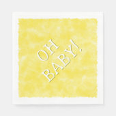 Serviette En Papier Aquarelle jaune Baby shower texte personnalisé Oh  (Devant)