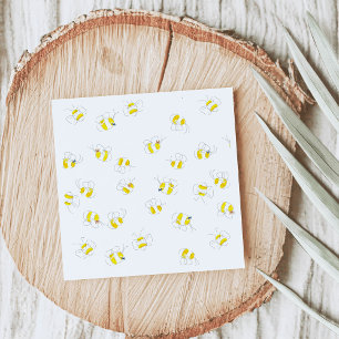 Serviette En Papier Aquarelle jaune Bumble Bee Baby shower Motif