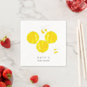 Serviette En Papier Aquarelle jaune Bumble Bee Honeycomb Baby shower (En situation)
