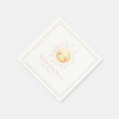 Serviette En Papier Aquarelle Jaune Douce Souriante Soleil Aesthétique (Coin)