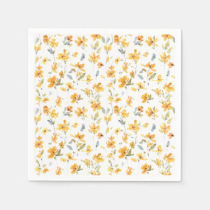 Serviette En Papier Aquarelle jaune gai