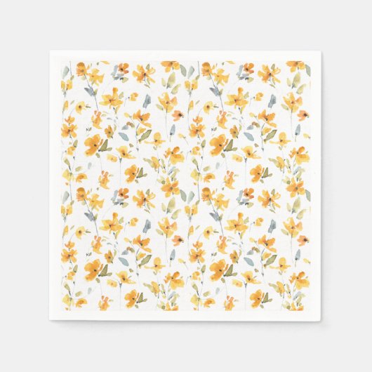 Serviette En Papier Aquarelle jaune gai (Devant)