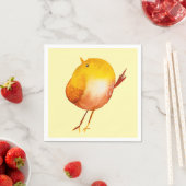 Serviette En Papier Aquarelle jaune mignon (En situation)