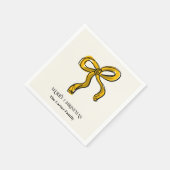 Serviette En Papier Aquarelle Jaune Or Sketch Bow (Coin)
