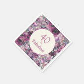 Serviette En Papier Aquarelle jolie violet Floral 40 Fabuleux (Coin)