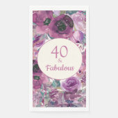 Serviette En Papier Aquarelle jolie violet Floral 40 Fabuleux (Devant)