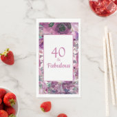 Serviette En Papier Aquarelle jolie violet Floral 40 Fabuleux (En situation)