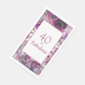 Serviette En Papier Aquarelle jolie violet Floral 40 Fabuleux (Coin)
