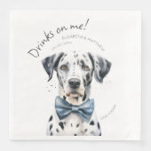 Serviette En Papier Aquarelle Joueuse Dalmatienne Waiter personnalisab (Devant)