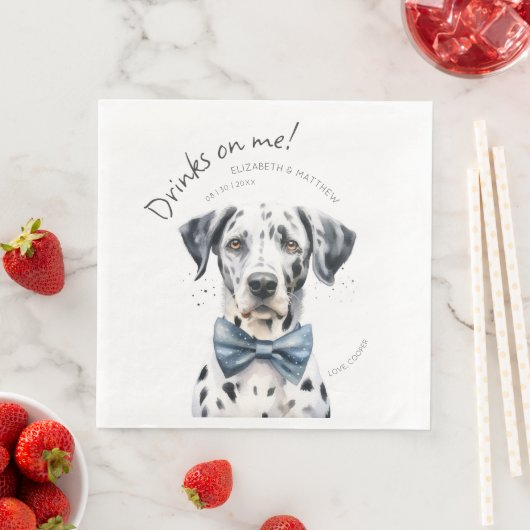 Serviette En Papier Aquarelle Joueuse Dalmatienne Waiter personnalisab (En situation)