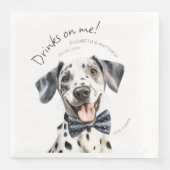 Serviette En Papier Aquarelle Joueuse Dalmatienne Waiter personnalisab (Devant)