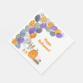 Serviette En Papier Aquarelle Joyeuse fête costumée d'Halloween (Coin)