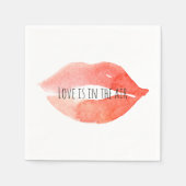 Serviette En Papier Aquarelle Kiss Lips (Devant)