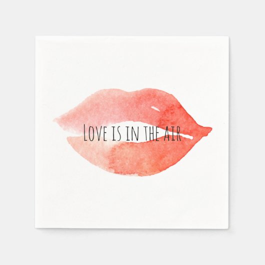 Serviette En Papier Aquarelle Kiss Lips (Devant)