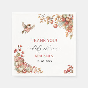 Serviette En Papier Aquarelle la pomme de notre baby shower oculaire