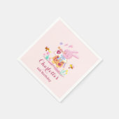 Serviette En Papier Aquarelle lapin rose dans l'anniversaire de enfant (Coin)