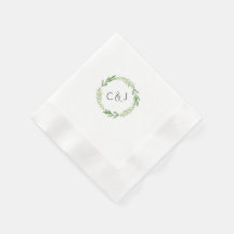 Aquarelle Laurel Wreath Cocktail Napkins