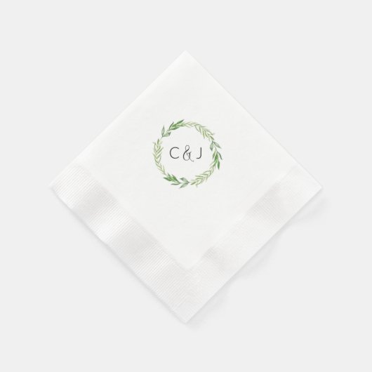 Serviette En Papier Aquarelle Laurel Wreath Cocktail Napkins (Coin)