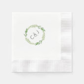 Serviette En Papier Aquarelle Laurel Wreath Cocktail Napkins (Devant)