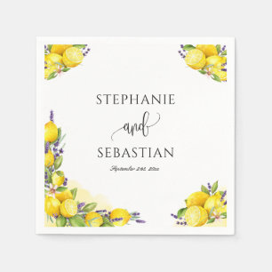 Serviette En Papier Aquarelle Lavande de citron Boho