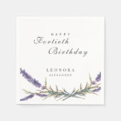 Serviette En Papier Aquarelle Lavande Fleur N'IMPORTE QUEL Jour (Devant)