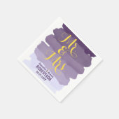 Serviette En Papier Aquarelle lavande violette ombre mariage (Coin)