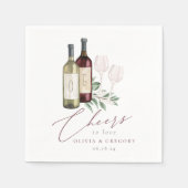Serviette En Papier Aquarelle Le vin rouge et blanc est à l'honneur (Devant)