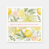 Serviette En Papier Aquarelle Lemon Floral à thème Anniversaire (Devant)