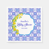 Serviette En Papier Aquarelle Lemons Amalfi Baby shower (Devant)