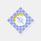 Serviette En Papier Aquarelle Lemons Amalfi Baby shower (Coin)